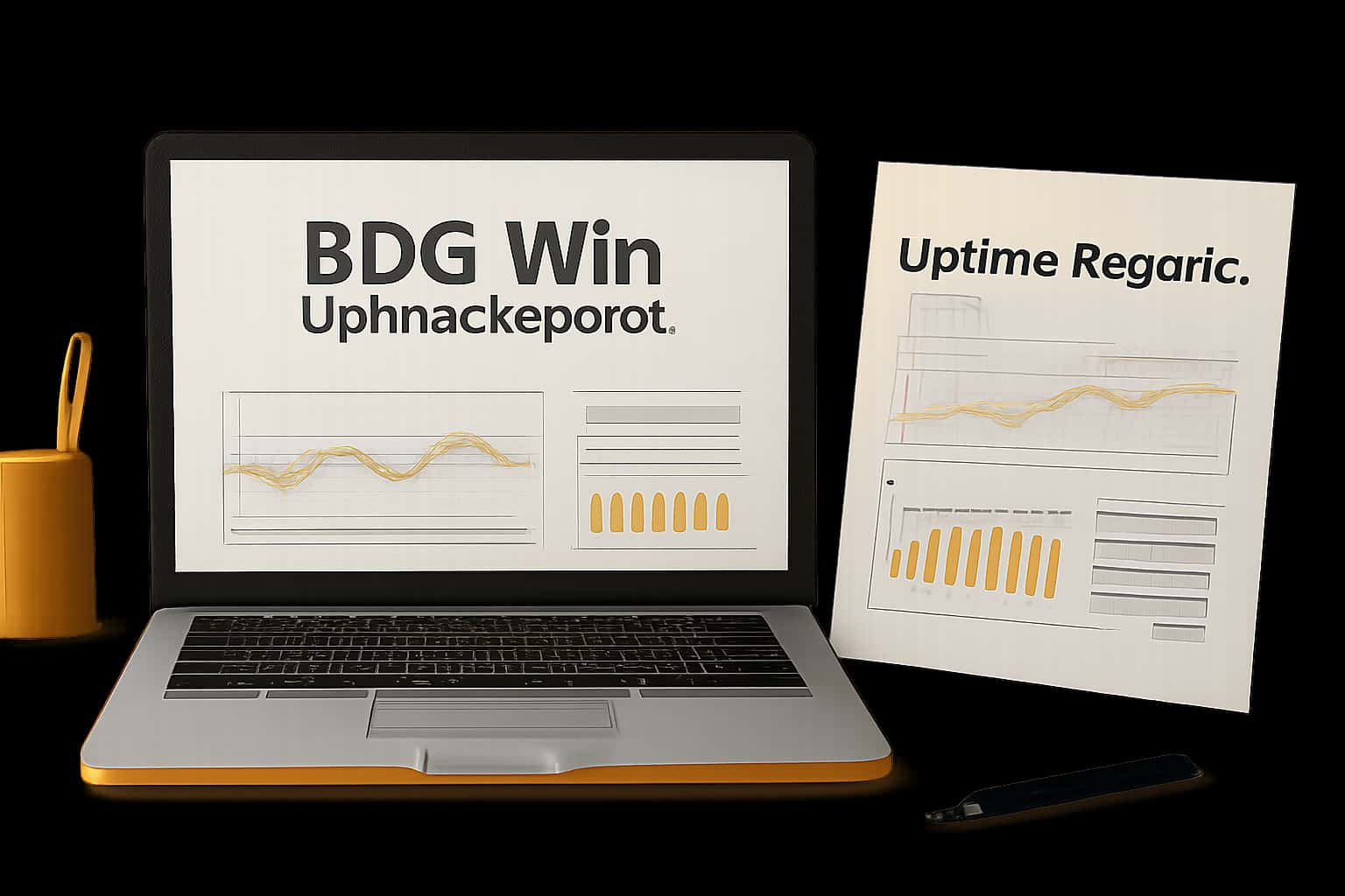 Overview display of BDG Win Uptime Reports with analytics data.