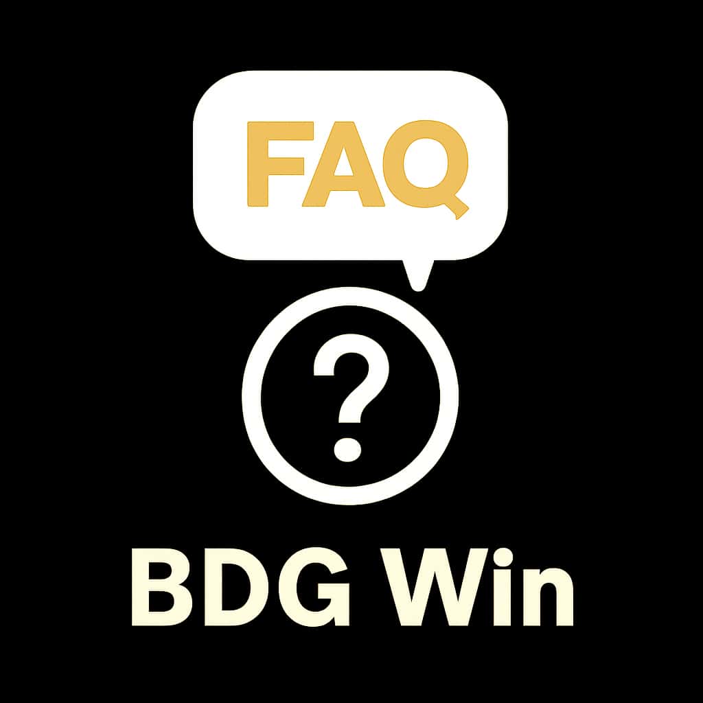 A badge representing the FAQ for BDG Win Users, showcasing #cfbe23 colors.