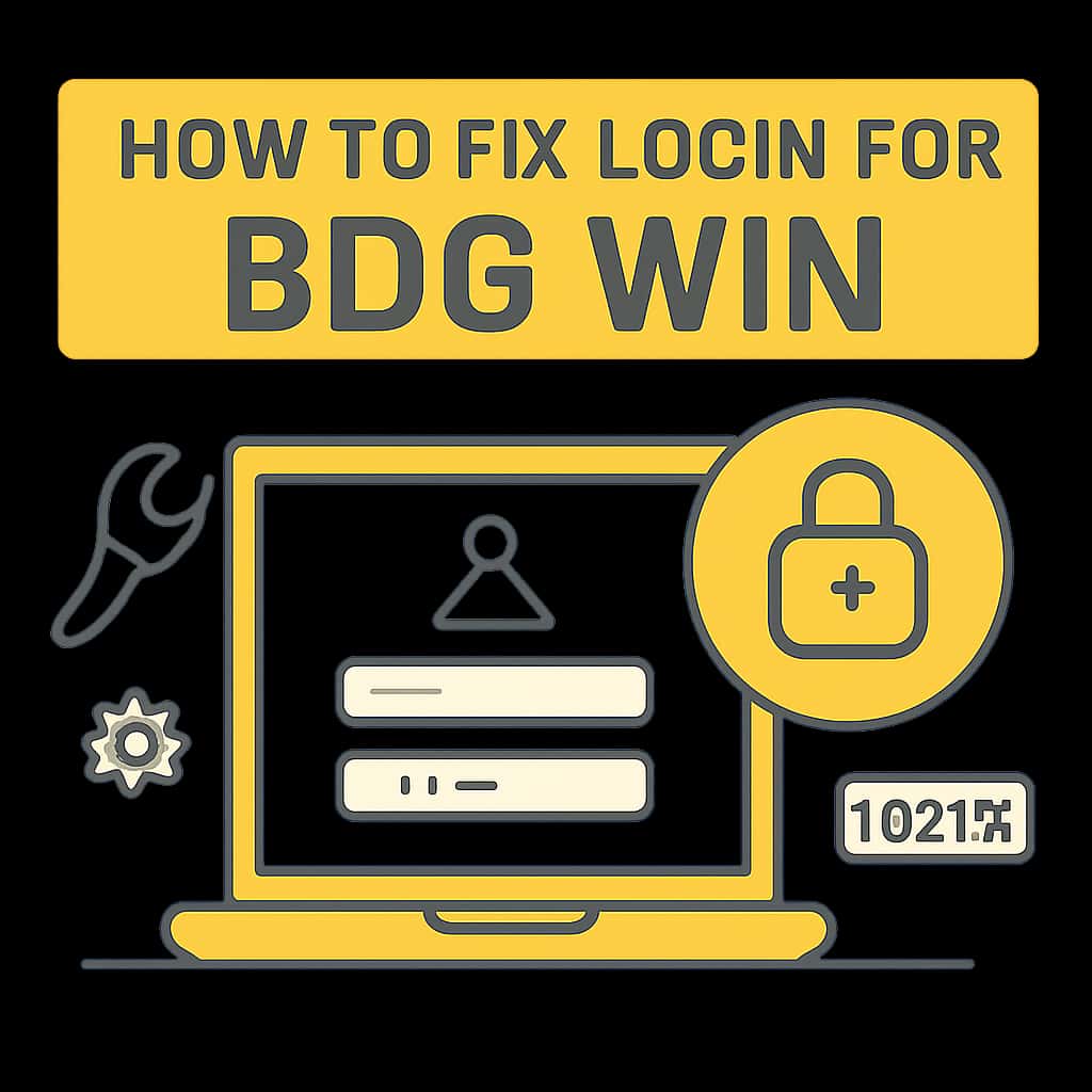 Illustration detailing steps to fix BDG Win login issues.