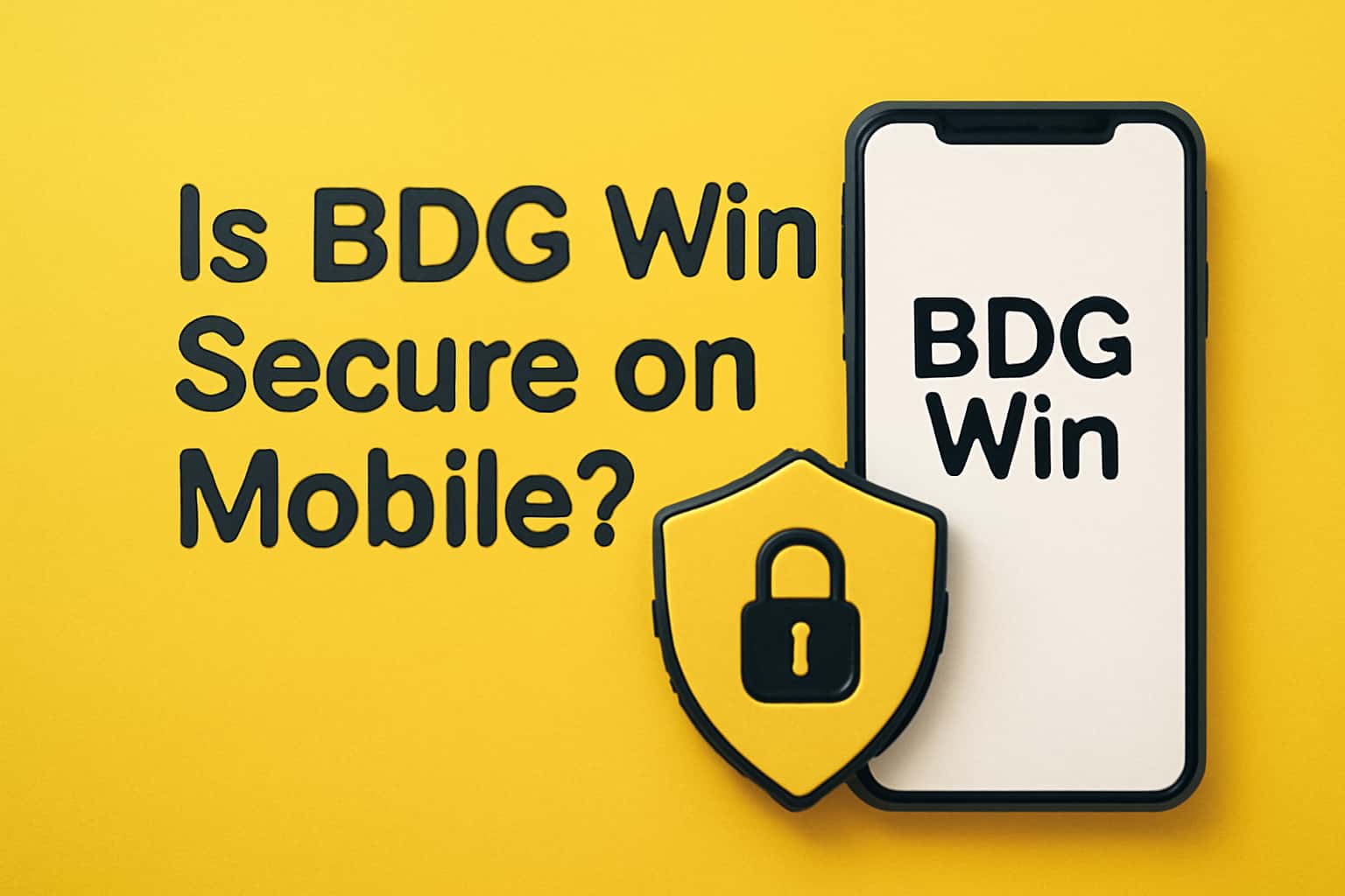 An informational graphic illustrating the security features of BDG Win on mobile devices.