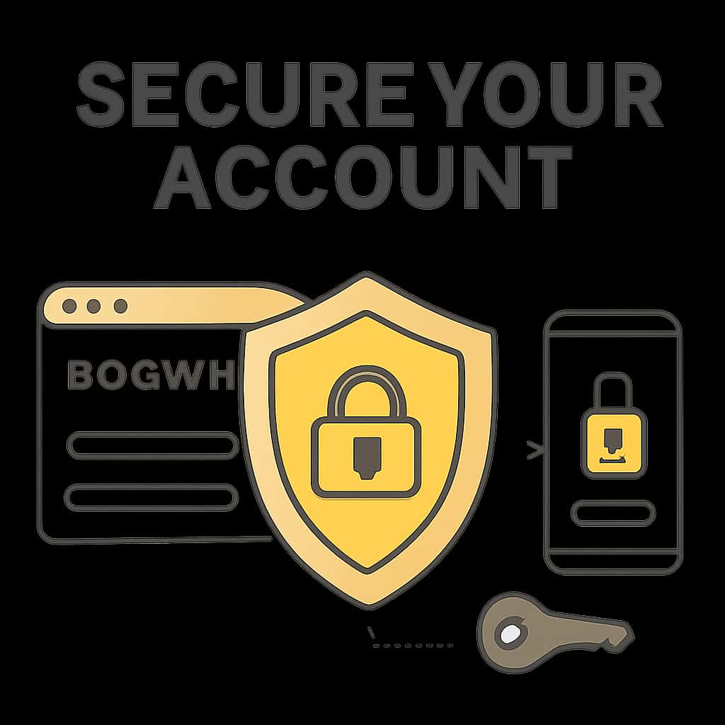 An illustration showing steps to secure your BDG Win account.