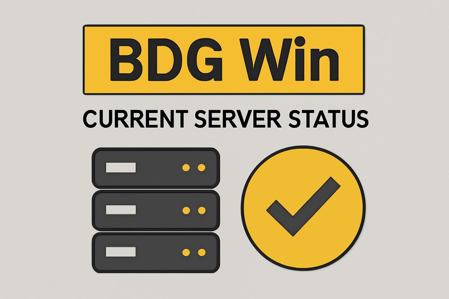 An informational scene showcasing the current server status for BDG Win.