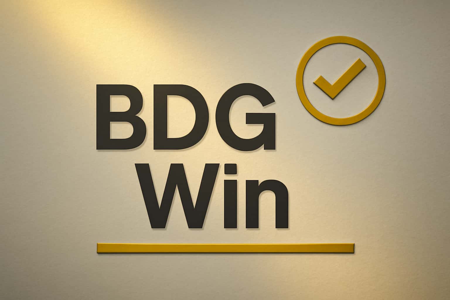 An informational scene showcasing the current BDG Win status with #cfbe23 accents.