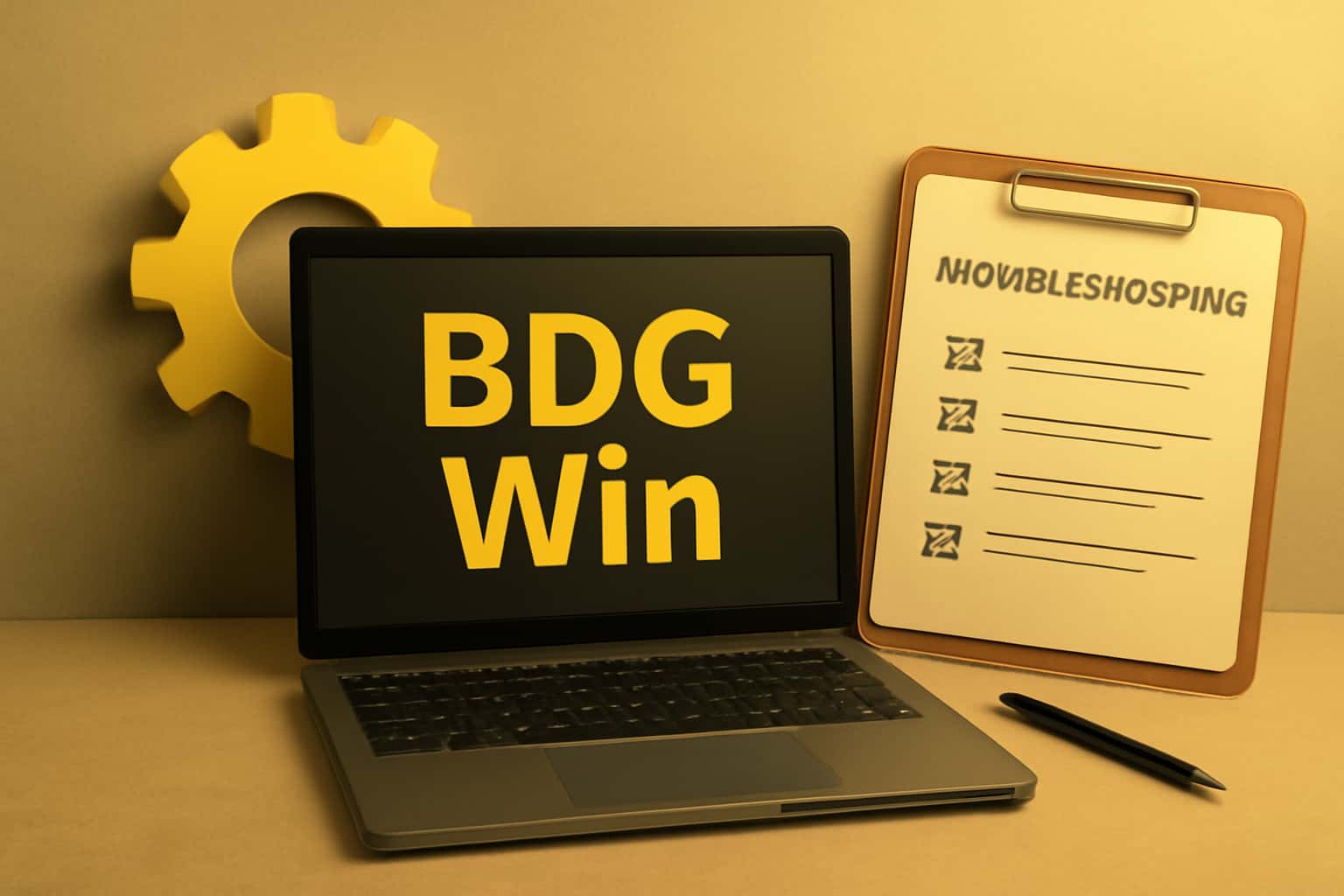 An informational scene on troubleshooting BDG Win issues, highlighting user support.